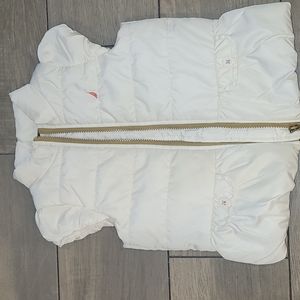Girls 4T Nautica Bubble Vest in White with Gold Zipper.
